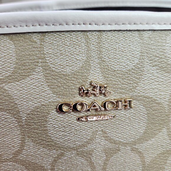 Euc Coach Drawstring Carryall Khaki Signature Shoulder Bag Purse - Picture 12 of 15